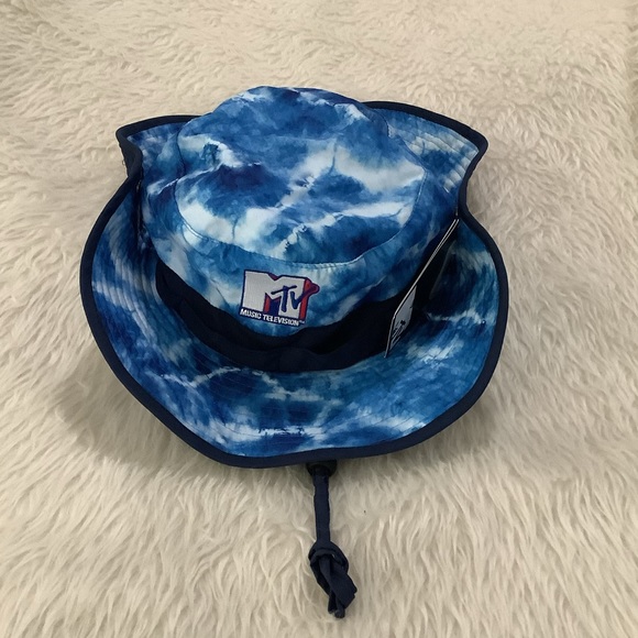 MTV blue tie dye summer beach Bucket Hat new with tag - Picture 5 of 7
